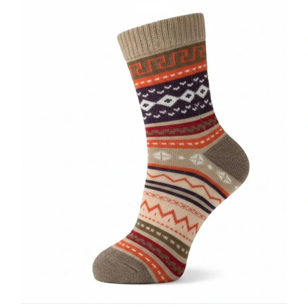 Fashion Novelty‎ Geometric Socks One Size Colorful Cozy Bright 5 PACK NEW